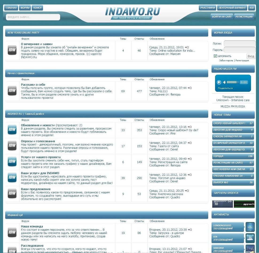 Шаблон форума для uCoz Indawo